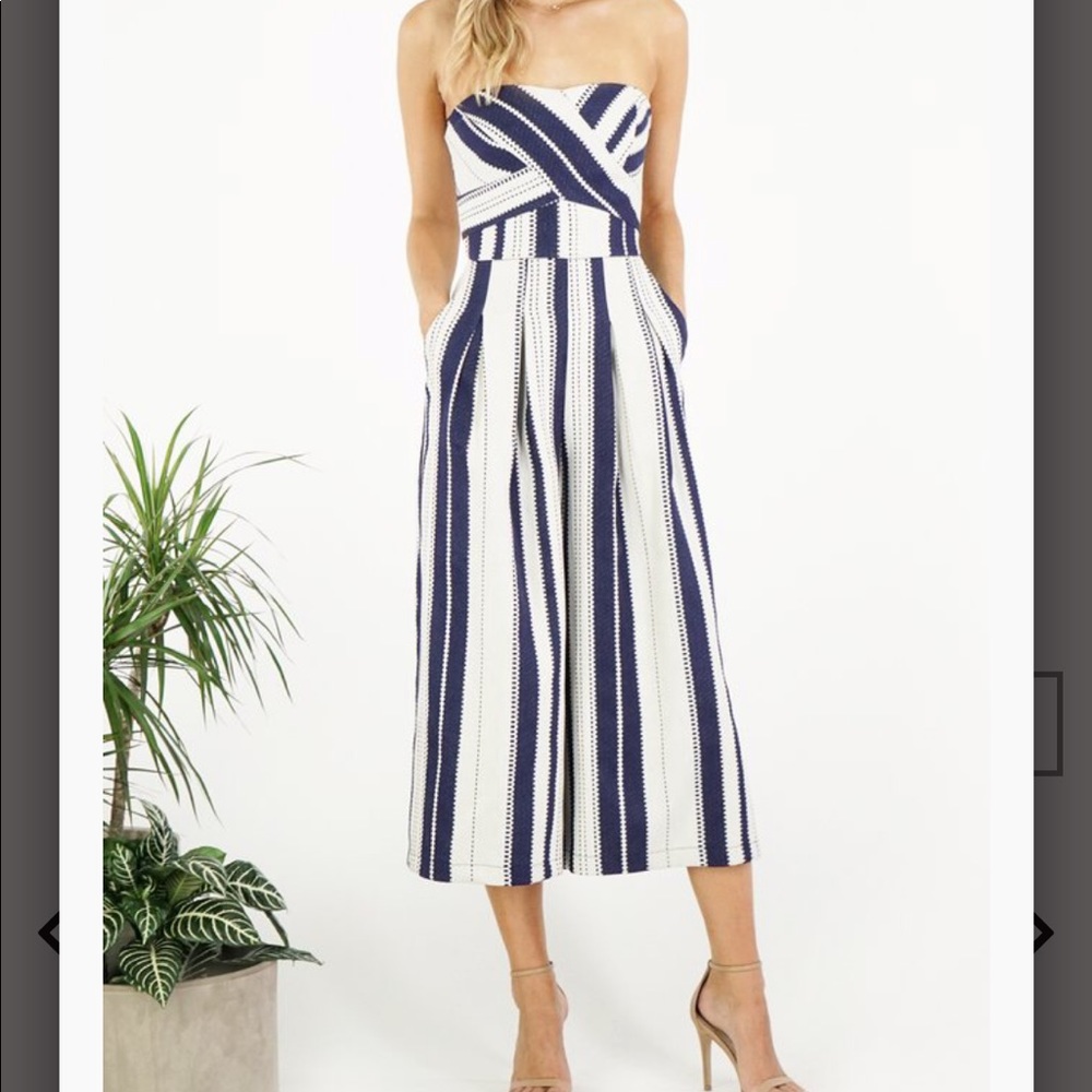 Anthropologie Striped Jacquard Jumpsuit
